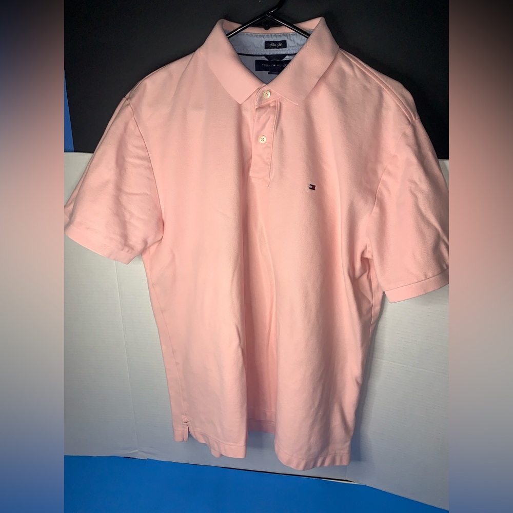 Tommy Hilfiger Men's XL Short Sleeve Polo Shirt Original Class Light Pin…